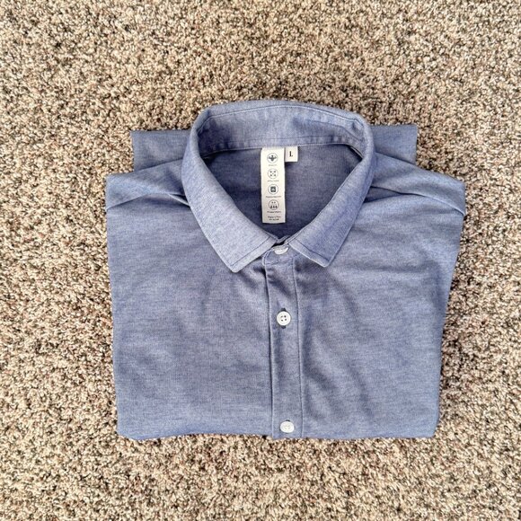 State & Liberty THE DYLAN SKY BLUE PIQUE BUTTON DOWN SHIRT Long Sleeve Dress Men - Picture 14 of 14